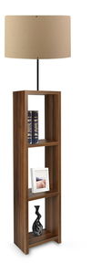 Podna svjetiljka s policama Astaresta 7 (svijetlosmeđa + tamno drvo)