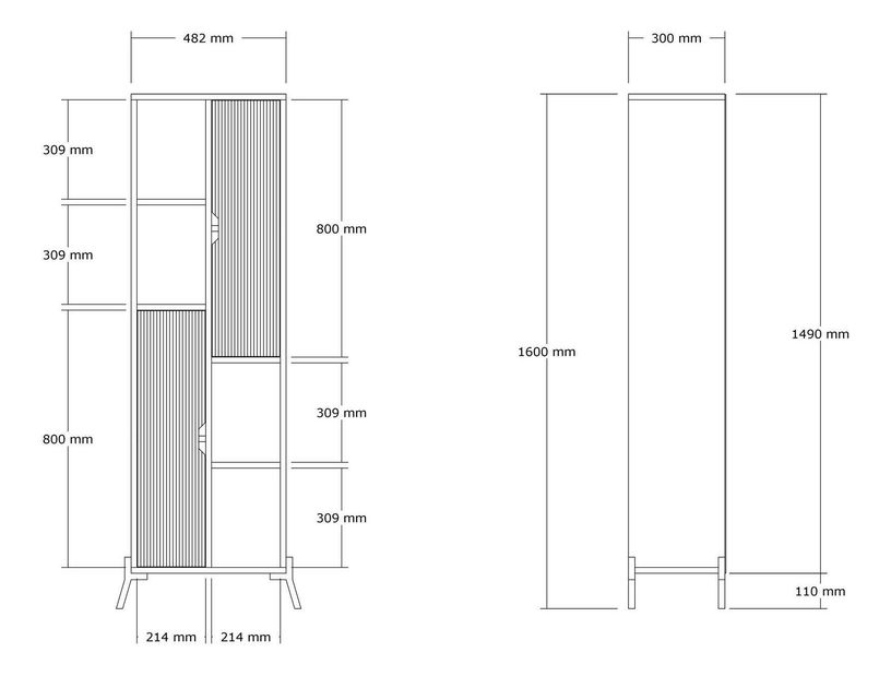 Regal Nasili (zafirov hrast + antracit)
