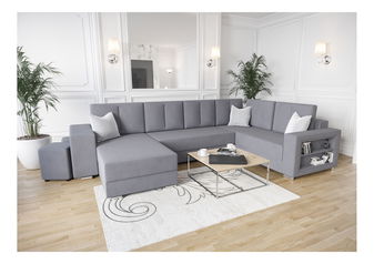 Kutna garnitura Kin (svijetlosiva) (D)