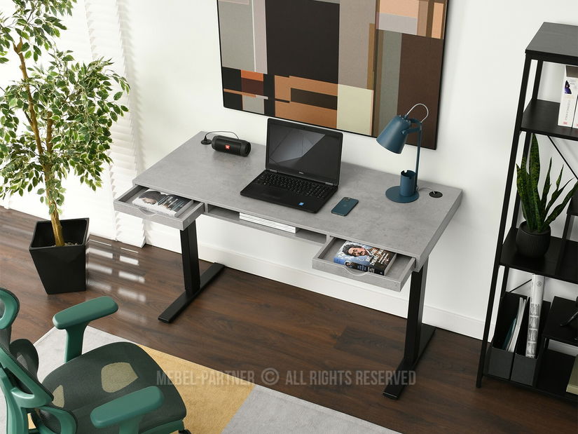 PC asztal Osto 140 (beton + fekete)