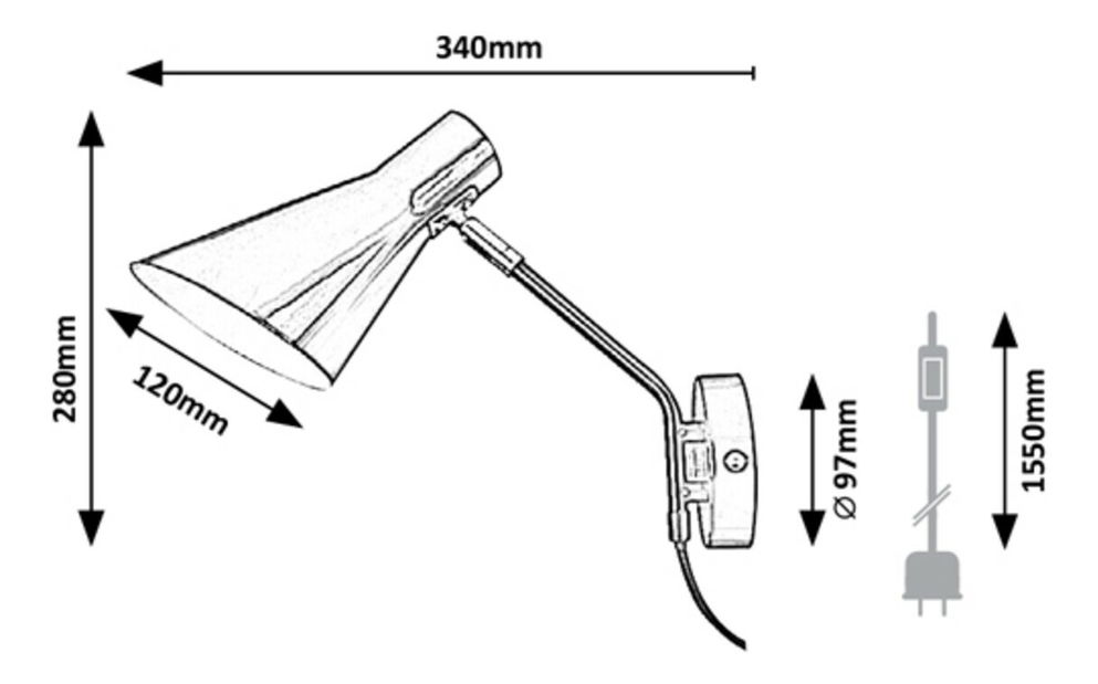 Nástenné svietidlo Cuprite 4504 (čierna)