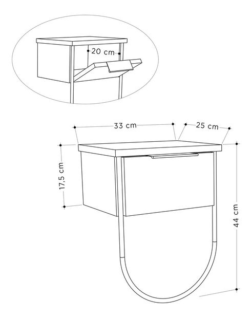 Éjjeliszekrény Norfy (barna)
