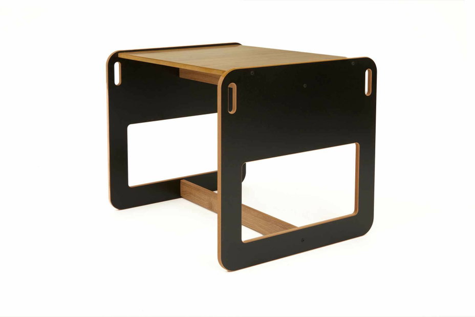 Set detský stolík a 2 stoličky Durumo 2 (čierna + naturálna)