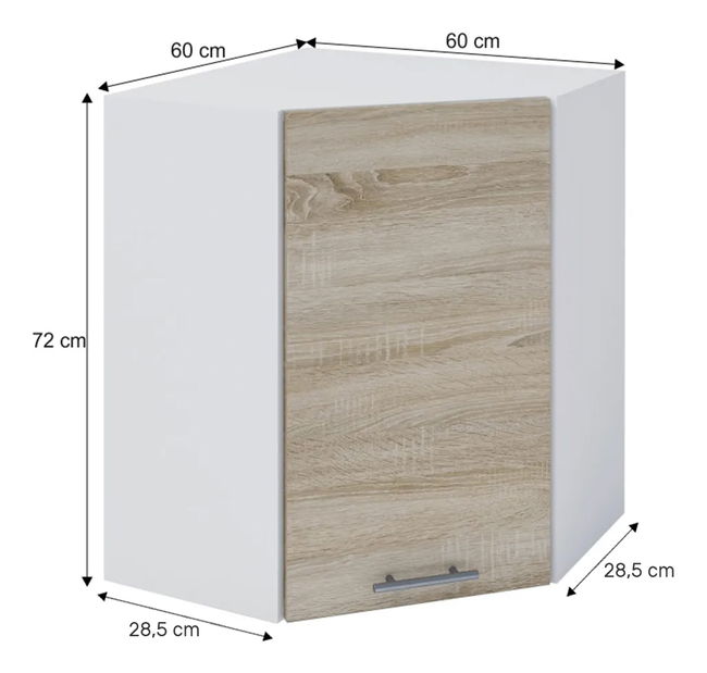 Dulap superior de bucătărie, de colț W60N Flor