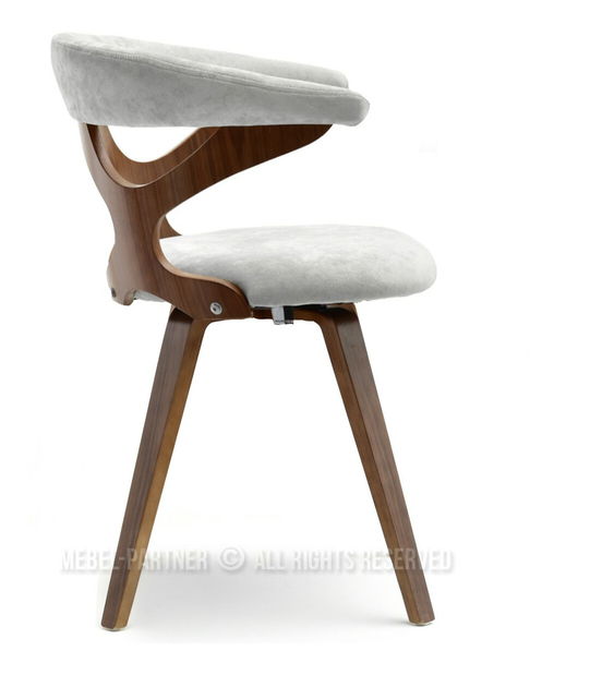 Stolička Bender (popolavá + orech)