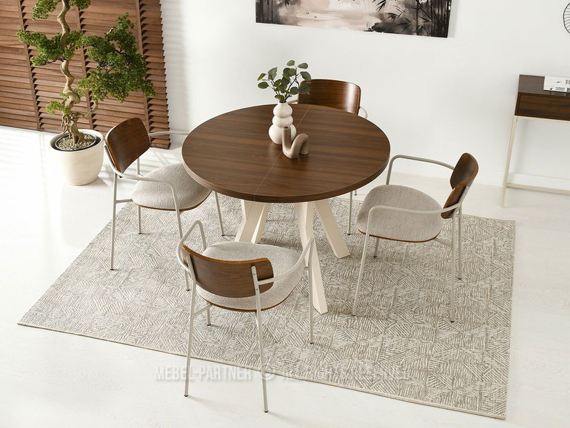 Stolička Február (orech + sivá)