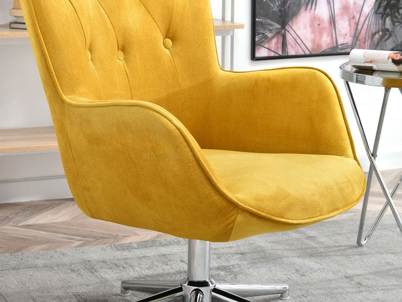 Kreslo Truni (žltá + chrómová)