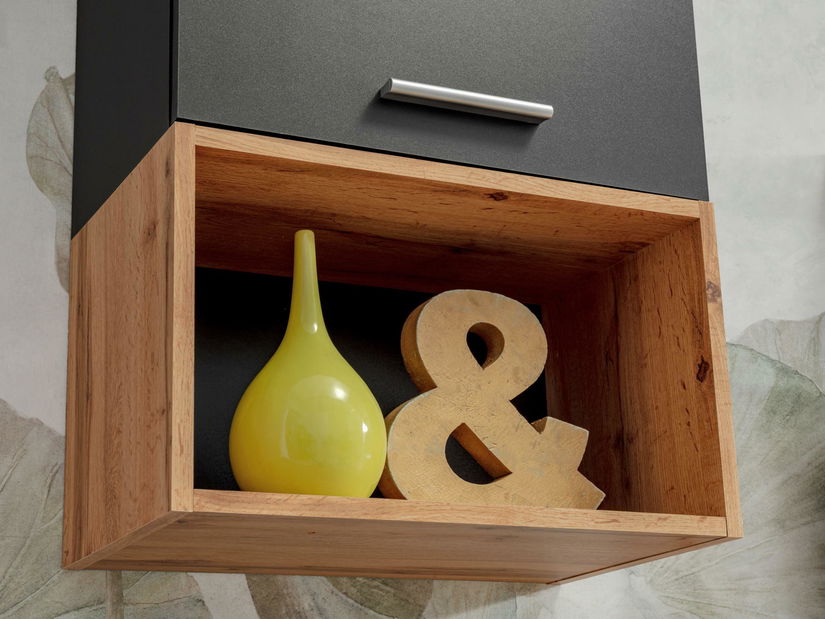 Mobilier living Mantes ZWT2 (negru mat + stejar wotan)