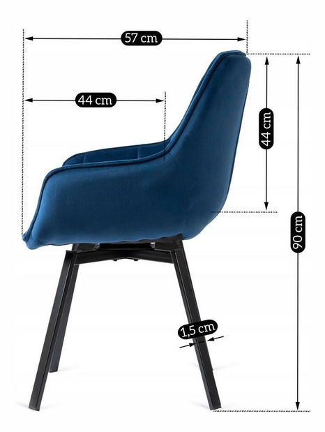 Scaun sufragerie Lamento 1 (albastru marin) 