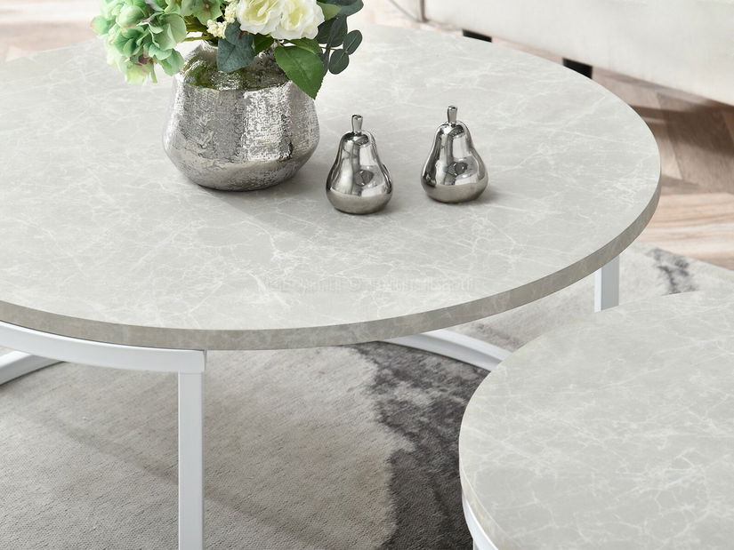 Konferenčný stolík Kolja Zest Xl (sivá + biela)