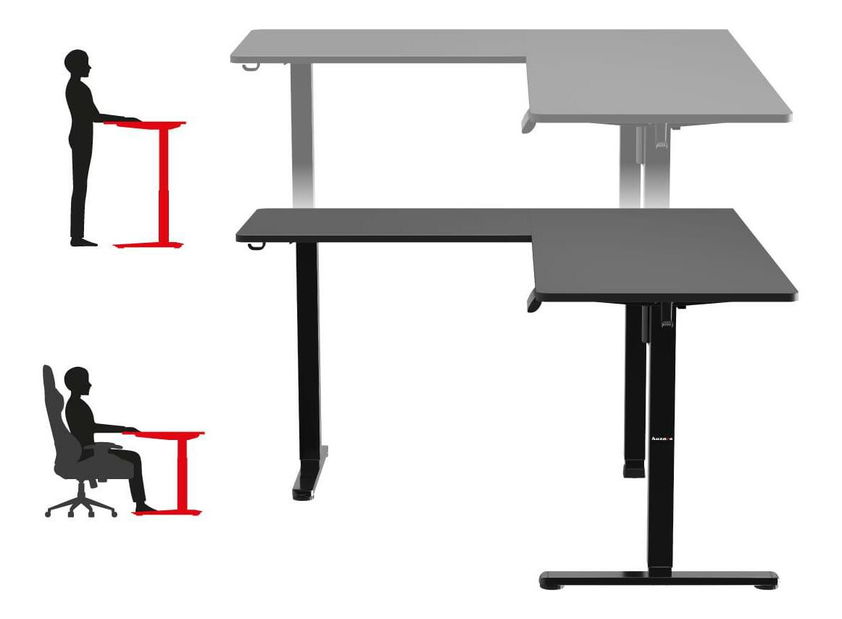 Kutni PC stolić Hyperion 9.5 (crna)