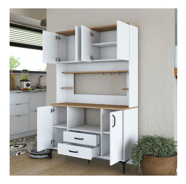 Polcos szekrény Jenaretta 168 (fehér + dió)