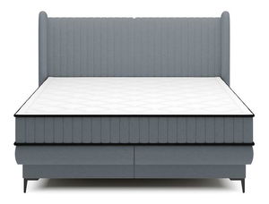 Manželská kontinentálna posteľ 160 cm Dalmo 160 (s roštom) (s úl. priestorom) (grafit + čierna)