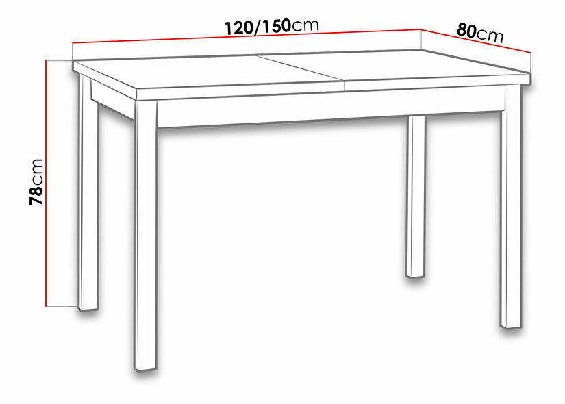 Masă sufragerie extensibilă Deasal 80 x 120 150 I (Stejar artisan + Alb) (pentru 2-6 persoane)