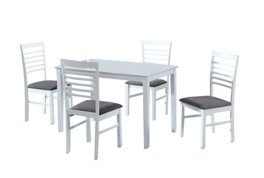 Set masă scaune pentru sufragerie Medo 1+4 (alb + gri) (pentru 4 persoane)