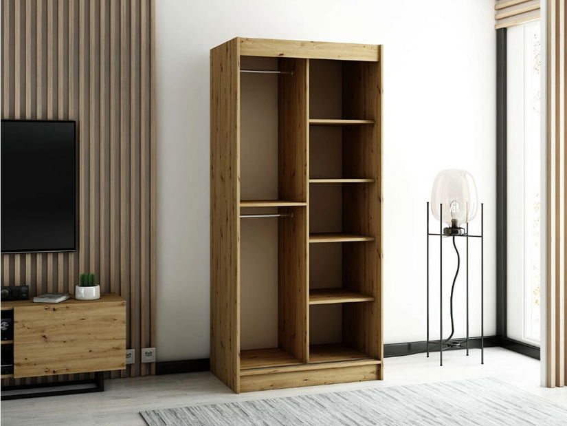 Ormar za garderobu 100 cm Ladonna 1 (Bijela mat)