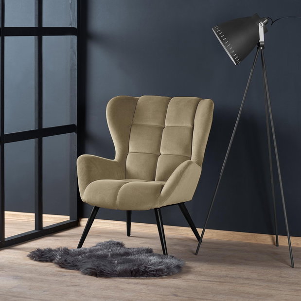 Fotoliu de design Tawanna (bej)