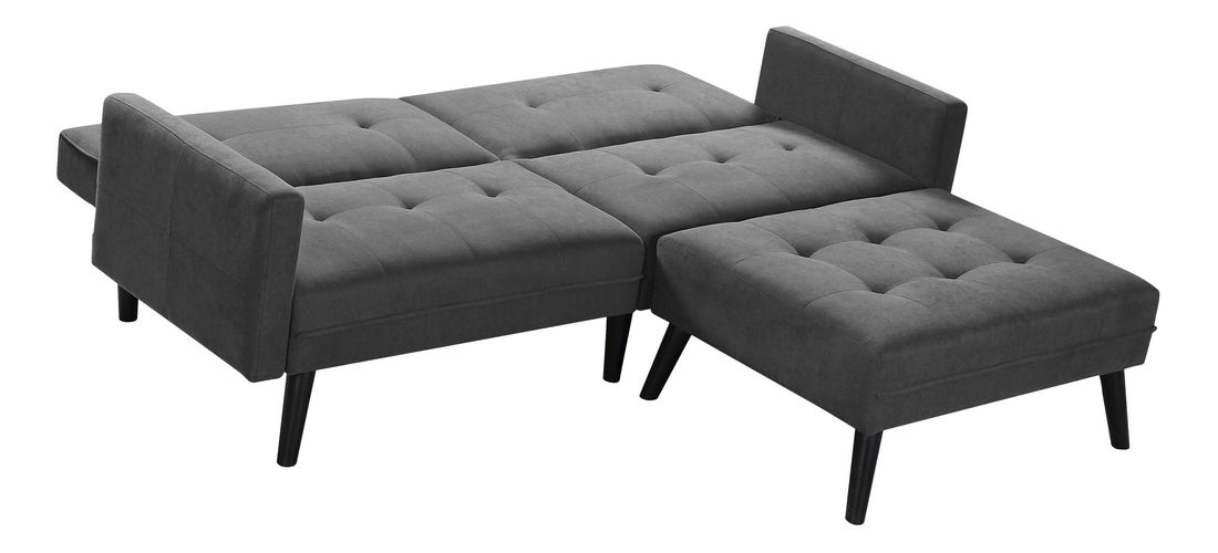 Háromszemélyes kanapé Charis (zsámollyal) (szürke) *kiárusítás