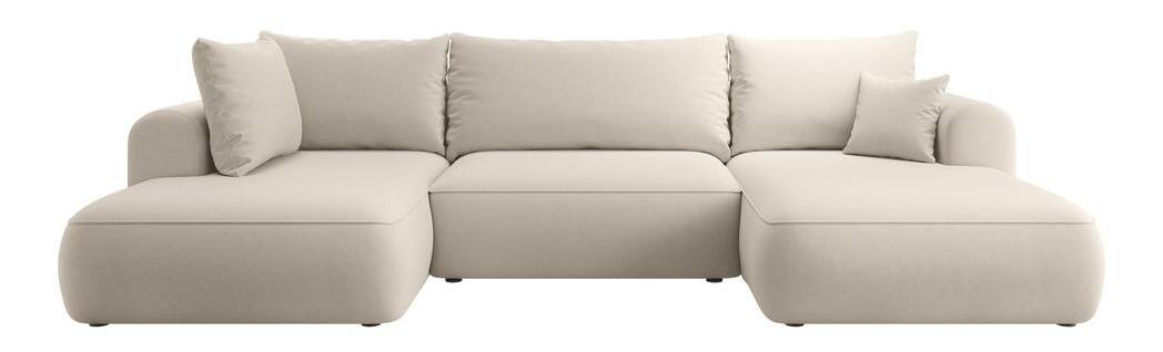 Rohová sedacia súprava v tvare U Olivo U (L) (béžová + čierna)