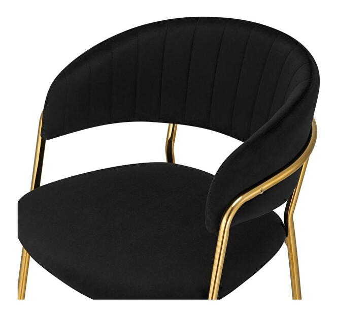 Barová stolička Dasmona 2 (čierna + zlatá + chrómová) 