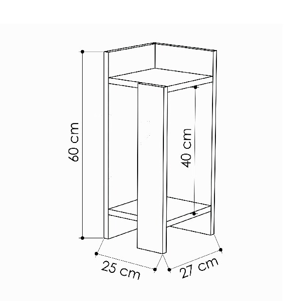 Noćni stolić Elmo (hrast + antracit)