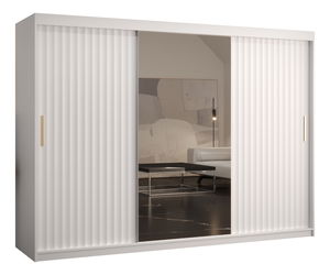 Ormar za garderobu s ogledalom 250 cm Riana Wa 2 250 (bijela)