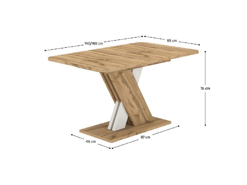 Rozkladací jedálenský stôl Exolon (dub wotan + biela) (pre 6-8 osôb)