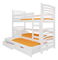 Emeletes gyerekágy  180x75 cm Stanislava (ágyráccsal és matraccal) (fehér)