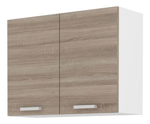 Gornji kuhinjski ormarić- Domton 80 G 60 2F (bijela + hrast sonoma tartuf)