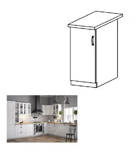 Dulap inferior de bucătărie D40 Provense (Alb + sosna andersen) (S)