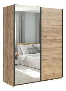 Šatníková skriňa s posuvnými dverami BRW Tetrix 33 (dub wotan) (so zrkadlom)
