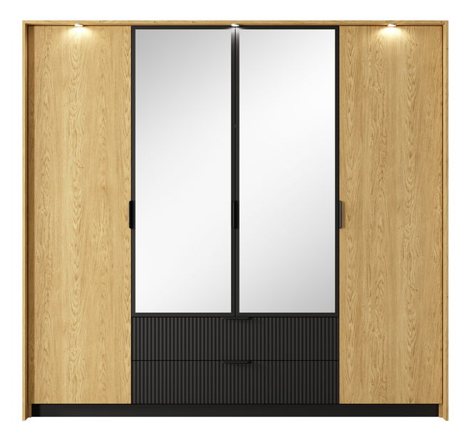 Ruhásszekrény Balneo (balti tölgy + fekete)