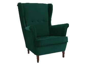 Füles fotel LUFINO (zöld + dió)