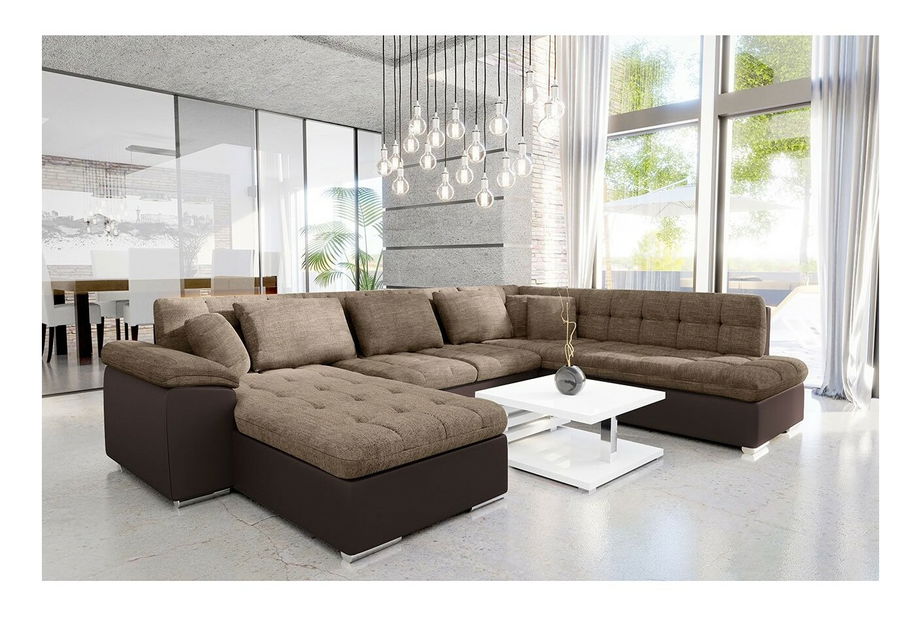 Colțar în formă de U Talina cu funcție de dormit (S) (piele ecologică Soft 066 + Lawa 02)