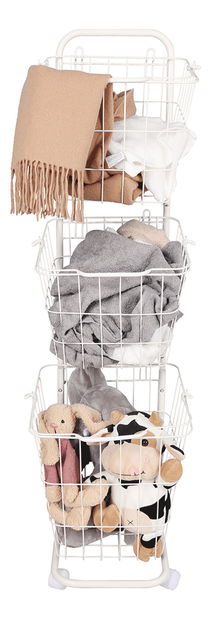Regál s košíkmi Liffa (biela)