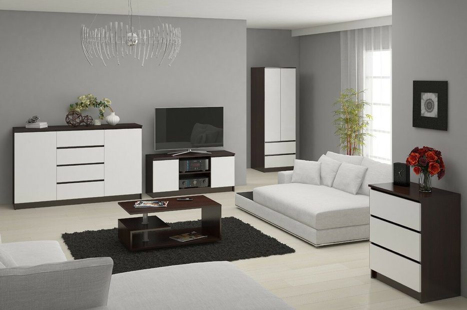 Šatníková skriňa Surgimiento (wenge + biela)