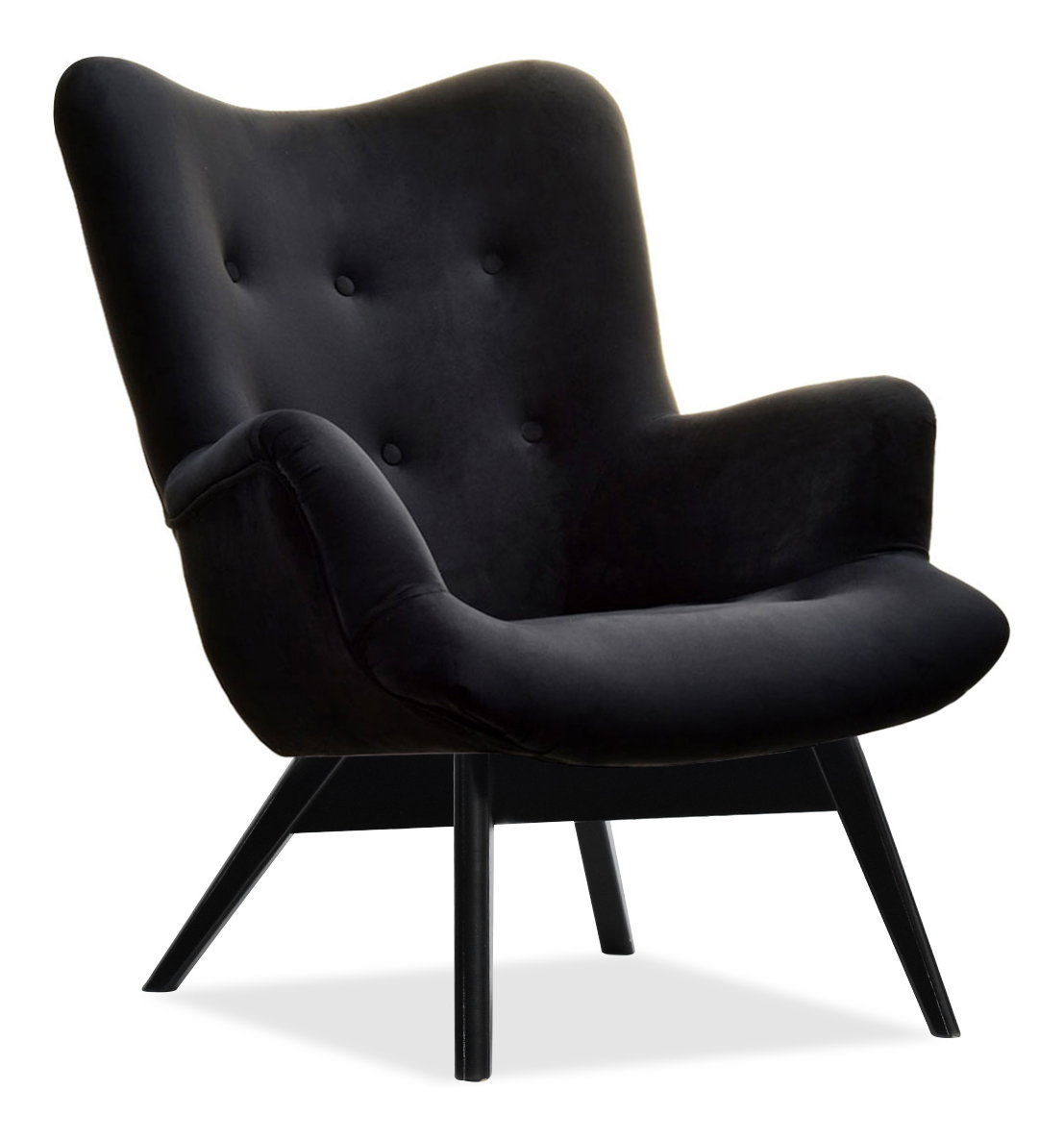 Fotoliu relax Florentino (catifea neagră + negru)