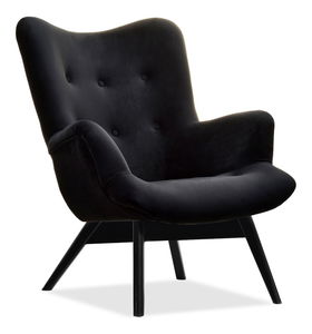Relaxačné kreslo Florentino (čierny zamat + čierna)