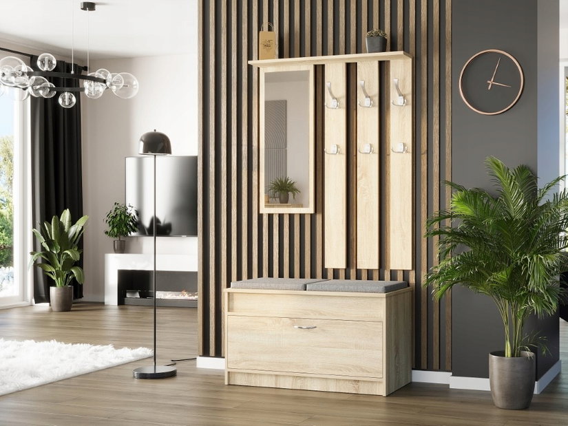 Set mobilier hol Varita (stejar sonoma) (cu oglindă)