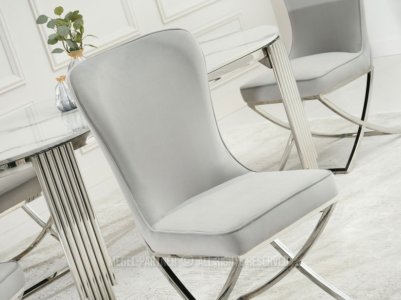 Stolička Noah (sivá + chrómová)