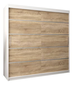 Dulap de haine 250 cm Verika 1 250 (alb + stejar sonoma)