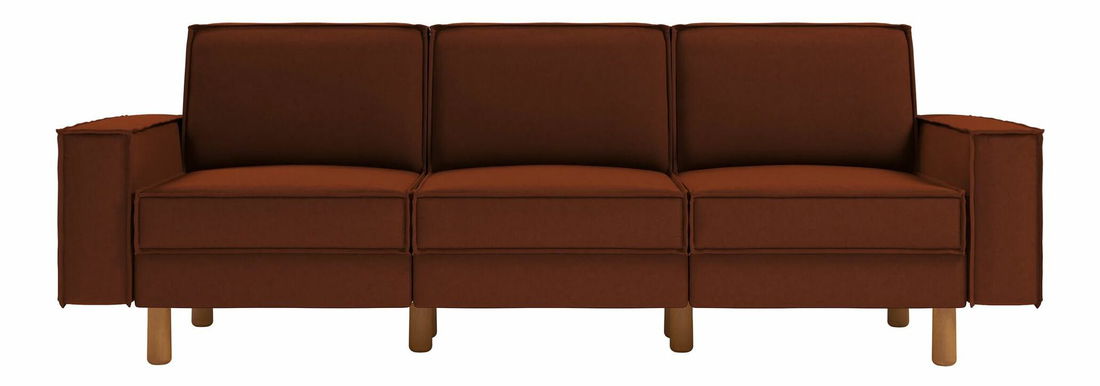 Pohovka trojsedačka Spary E (tehlová + orech)