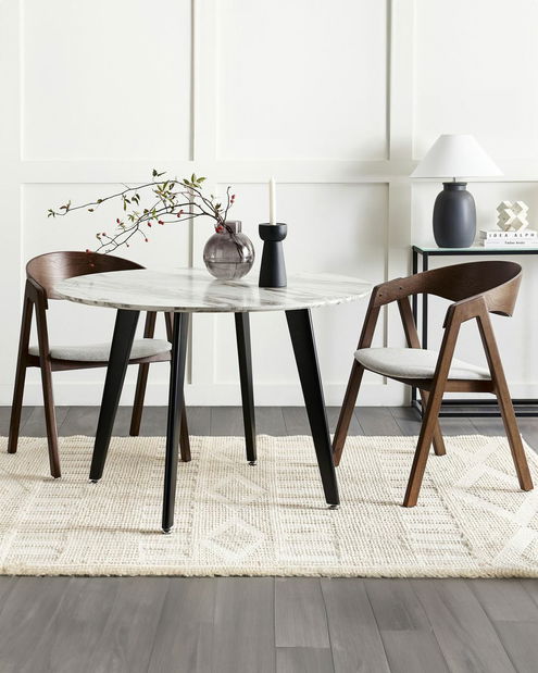 Set 2 buc scaune de sufragerie Yugo (lemn închis) 