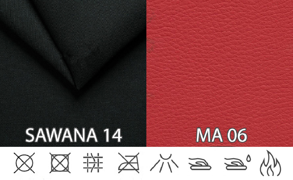 Rohová sedačka Wisteria (čierna + červená) (L)
