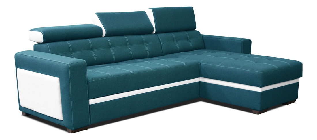 Rohová sedačka Felix (tyrkysová + biela) (P)