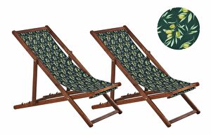 Set 2 buc șezlong de grădină cu huse de rezervă Antio (model verde măslin)