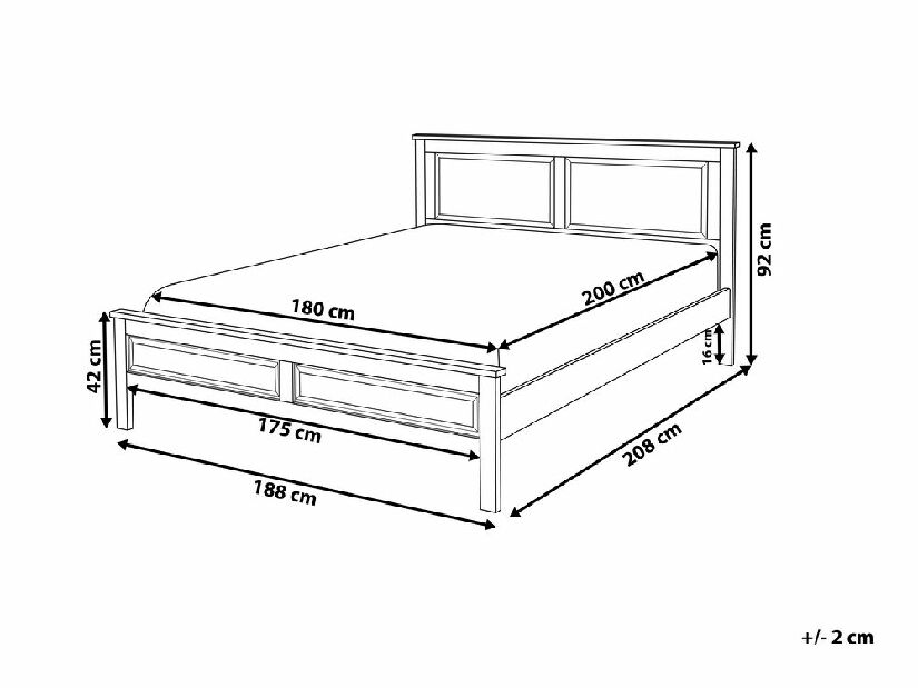 Bračni krevet 180 cm OLIVE (s podnicom) (plava)