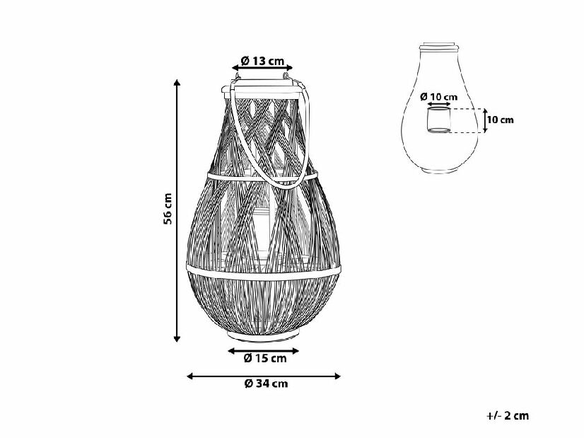 Lampion TURAG 56 cm (alb)