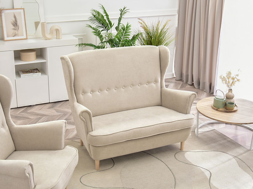 Pohovka dvojsedačka v tvare ušiak Muriera (čierna)