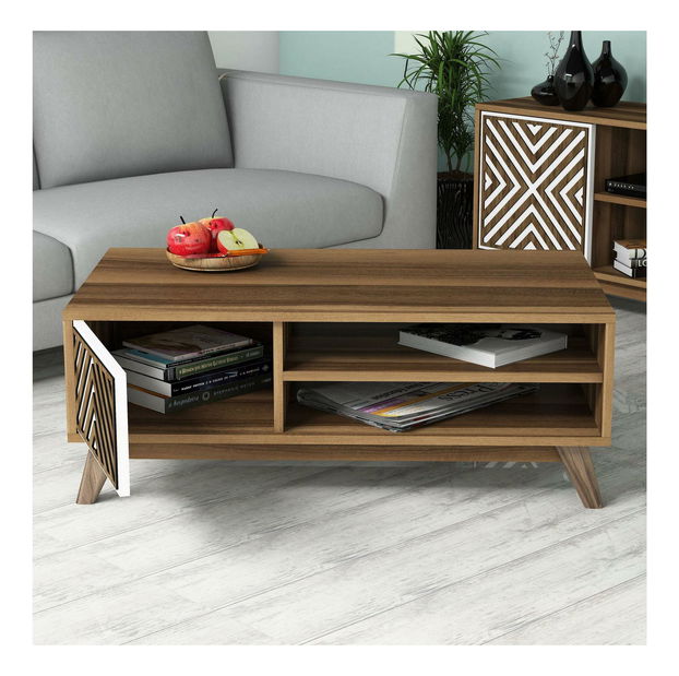 Zostava nábytku do obývacej izby Ivonne (orech + biela)